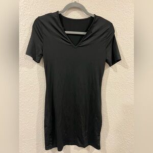 Black V Neck T-Shirt Dress